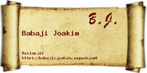 Babaji Joakim névjegykártya